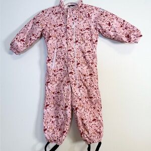 Reima Puhuri Reimatec Waterproof Snowsuit Pink Floral Girls Sz 3T